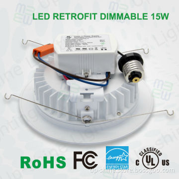 UL cUL Energy Star 15W 6\" Triac Dimming 6 inch retrofit dimmable led recessed light with 5 years warranty